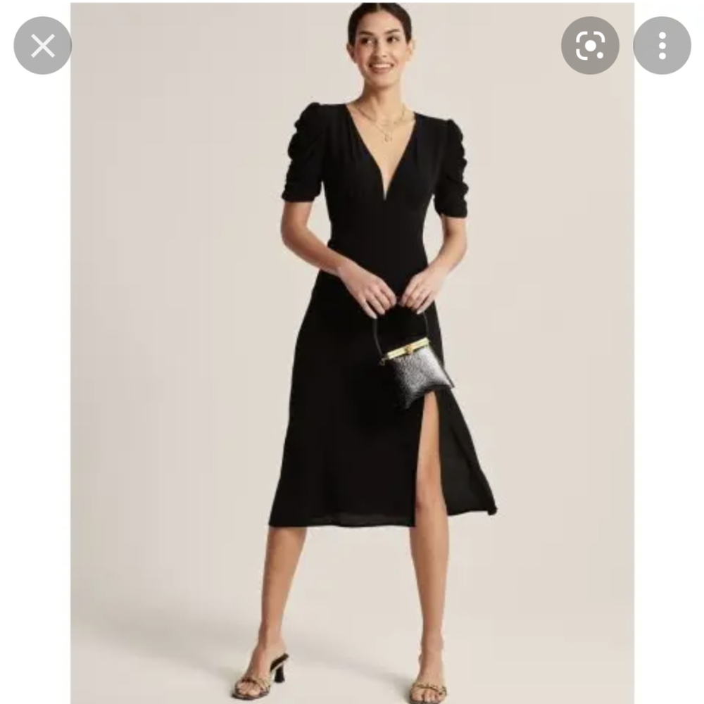 Abercrombie cinched sleeve midi dress